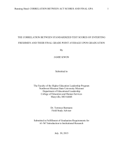 Running Head: CORRELATION BETWEEN ACT SCORES