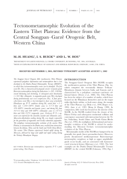 Tectonometamorphic Evolution of the Eastern Tibet Plateau