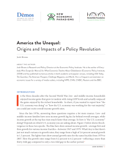 America the Unequal: Origins and Impacts of a Policy
