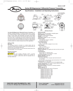 Series MS Magnesense&reg; Differential Pressure Transmitter