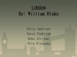 LONDON By: William Blake