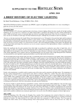 A BRIEF HISTORY OF ELECTRIC LIGHTING