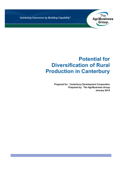 Potential for Diversification of Rural Production in Canterbury Report