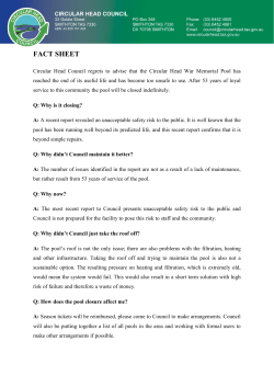 Circular Head War Memorial Swimming Pool Closure Fact Sheet