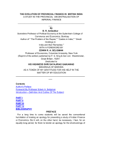 The Evolution of Provincial Finance in British India