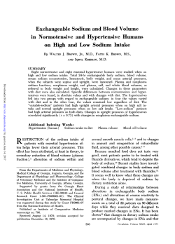 Exchangeable Sodium and Blood Volume in