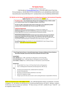TCF Bullet Points