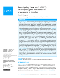 Reanalyzing Head et al. (2015): investigating the robustness