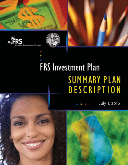 FRS Investment Plan Summary Plan Description