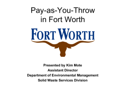 Pay-as-You-Throw in Fort Worth