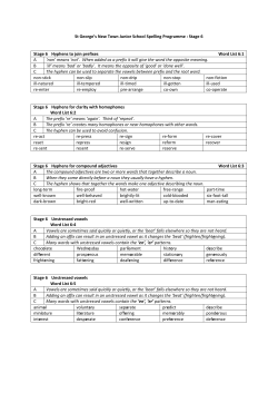 St George`s New Town Junior School Spelling Programme : Stage 6