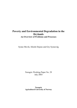 Poverty and Environmental Degradation in the Drylands