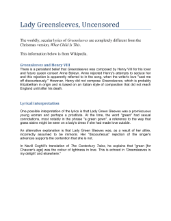 Lady Greensleeves, Uncensored