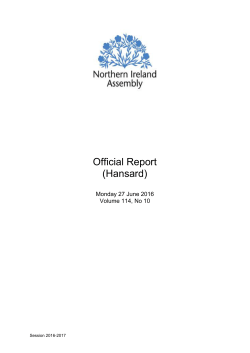 Official Report (Hansard) - Northern Ireland Assembly Open Data