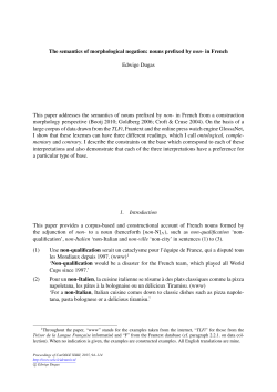 The semantics of morphological negation: nouns prefixed by non