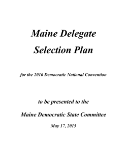 Maine Delegate Selection Plan