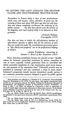 The Petition Clause and Unauthorized Practice Rules