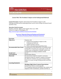1 Lesson Title: The Freedmen`s Impact on the Underground