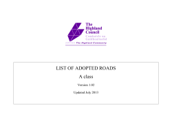 LIST OF ADOPTED ROADS A class