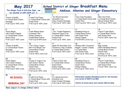 May: BREAKFAST - Slinger School District