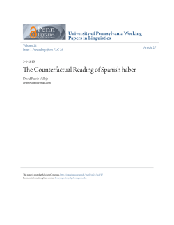 The Counterfactual Reading of Spanish haber