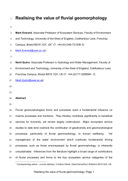 Realising the value of fluvial geomorphology