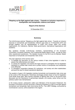 Stepping up the fight against hate crimes &ndash; Towards - ILGA