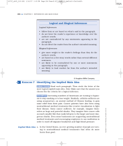 ERCISE 7 Identifying the Implied Main Idea
