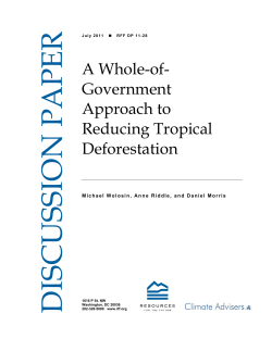 A Whole-of-Government Approach to Reducing Tropical Deforestation