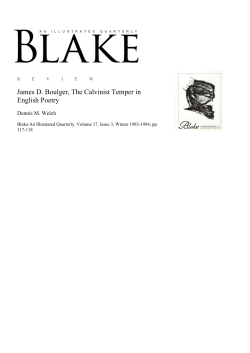 James D. Boulger, The Calvinist Temper in English Poetry