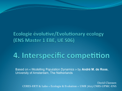 Based on &laquo; Modelling Population Dynamics &raquo; by Andr&eacute; M. de Roos