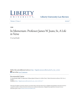 Professor James W. Jeans, Sr., A Life in Verse