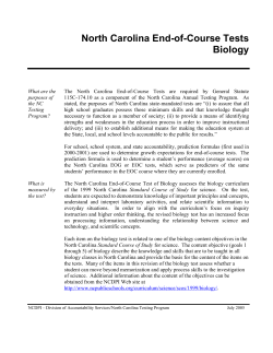 Test Information Sheet - North Carolina Public Schools