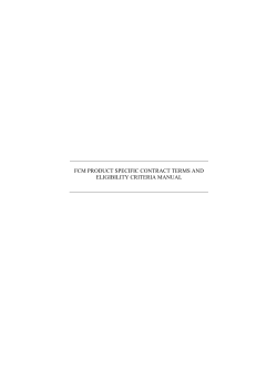 fcm product specific contract terms and eligibility criteria manual