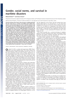 Gender, social norms, and survival in maritime disasters