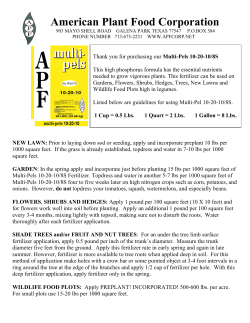 10-20-10 Directions for Use - American Plant Food Corporation