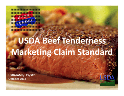 USDA Beef Tenderness Marketing Claim Standard - AMS
