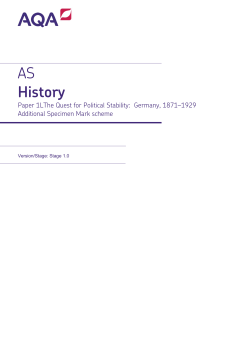 AS History Additional Specimen mark scheme Paper 1L