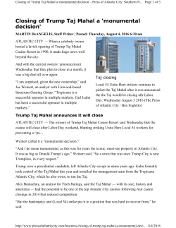 Closing of Trump Taj Mahal a `monumental decision`