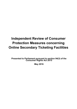 Independent review of consumer protection measures concerning