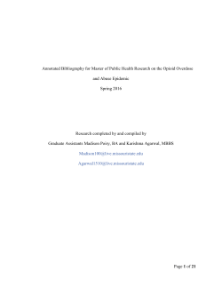 Annotated Bibliography for Master of Public Health Research on the