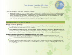 Sustainable Events Guidance Document