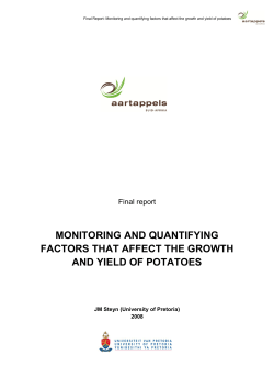 Monitoring and quantifying factors that affect the growth and yield of