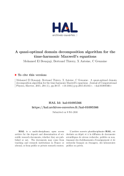 A quasi-optimal domain decomposition algorithm for - HAL