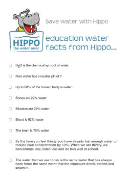 Water Fact Sheet  - Hippo the Water Saver