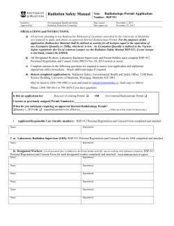 Radioisotope Permit Application