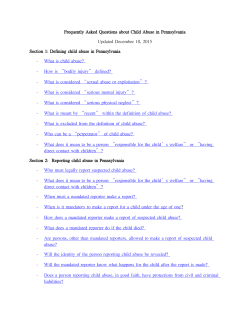 Frequently Asked Questions about Child Abuse in Pennsylvania