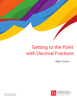 Getting to the Point with Decimal Fractions - MEA-MFT