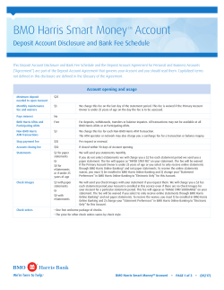 Deposit Account Disclosures