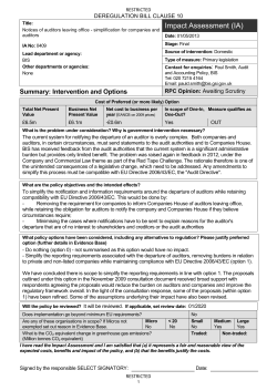 Notices of auditors leaving office - simplification for